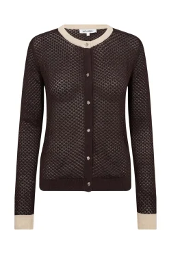 LueCC Pointelle Cardigan 145Dark Brown 42023