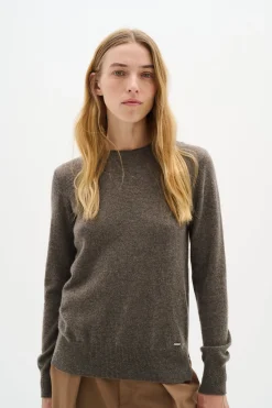 LukkaIW Crewneck Pullover Brown Melange 30107629