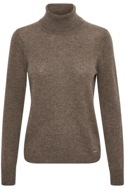 LukkaIW Rollneck Pullover Brown Melange 30108211