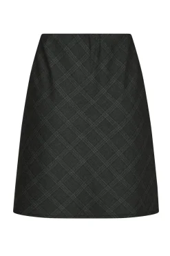 Lunna Check Short Skirt Antracit 168223