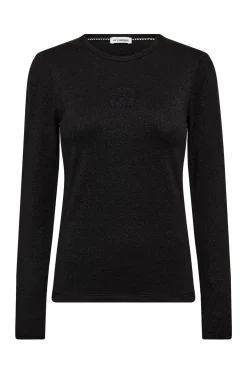 MannyCC Lurex Emb L/S Tee 96Black 33210