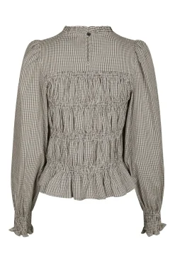 Marcia Check Blouse Dusty Brown 166893