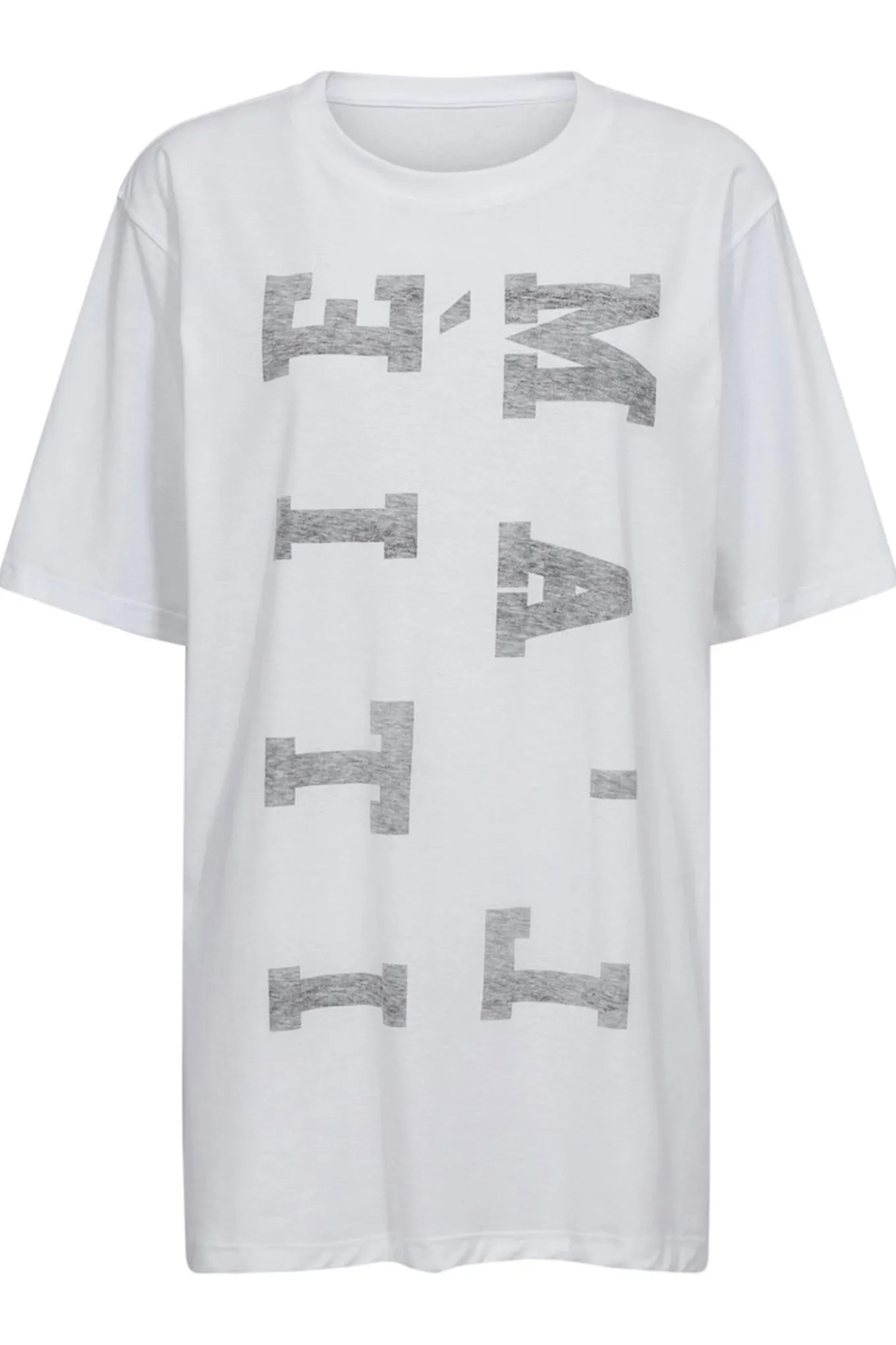 Maxi Reverse Logo Tee White/Black Print HL10231