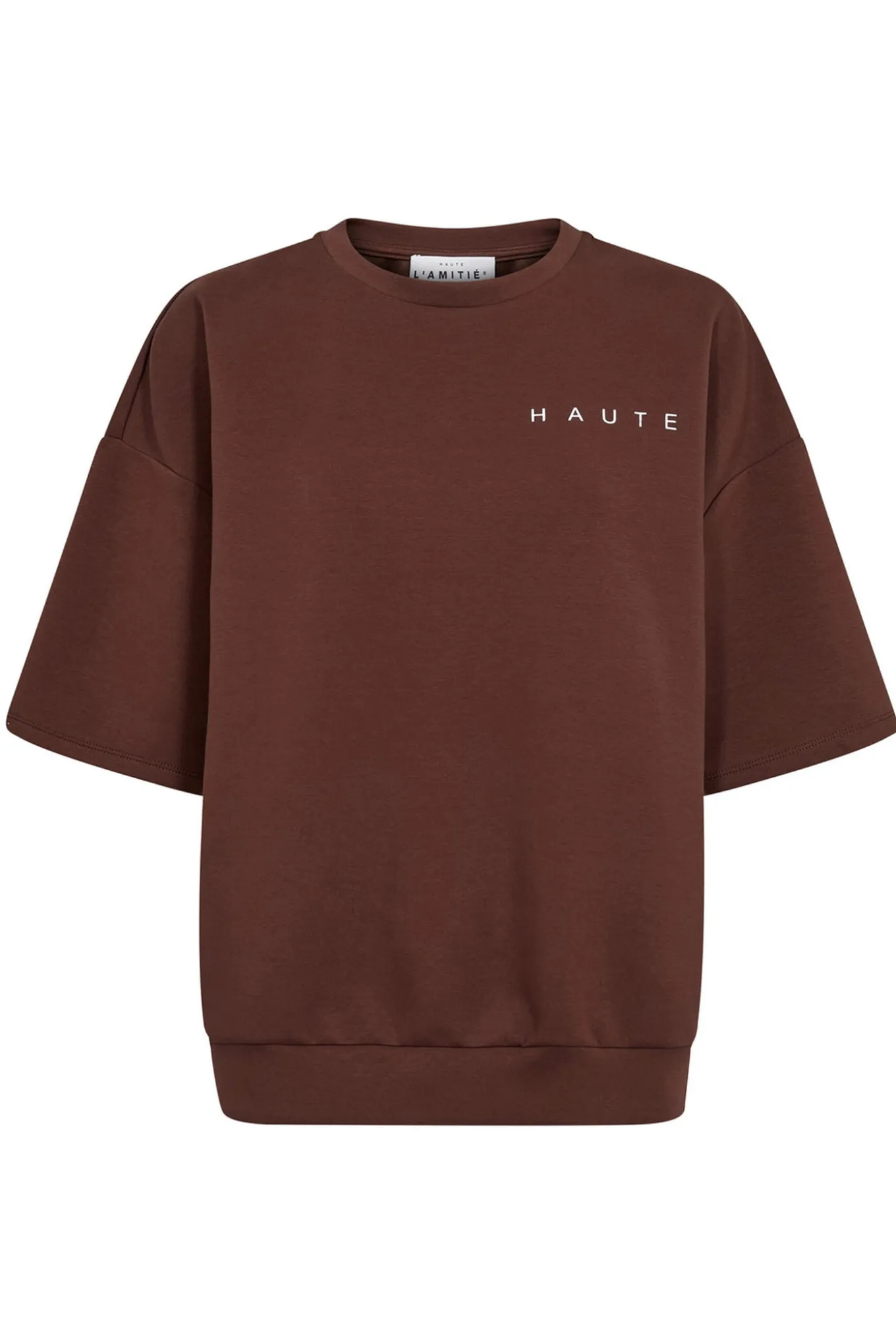 Maxi Split SS Logo Sweat Mocca HL10461