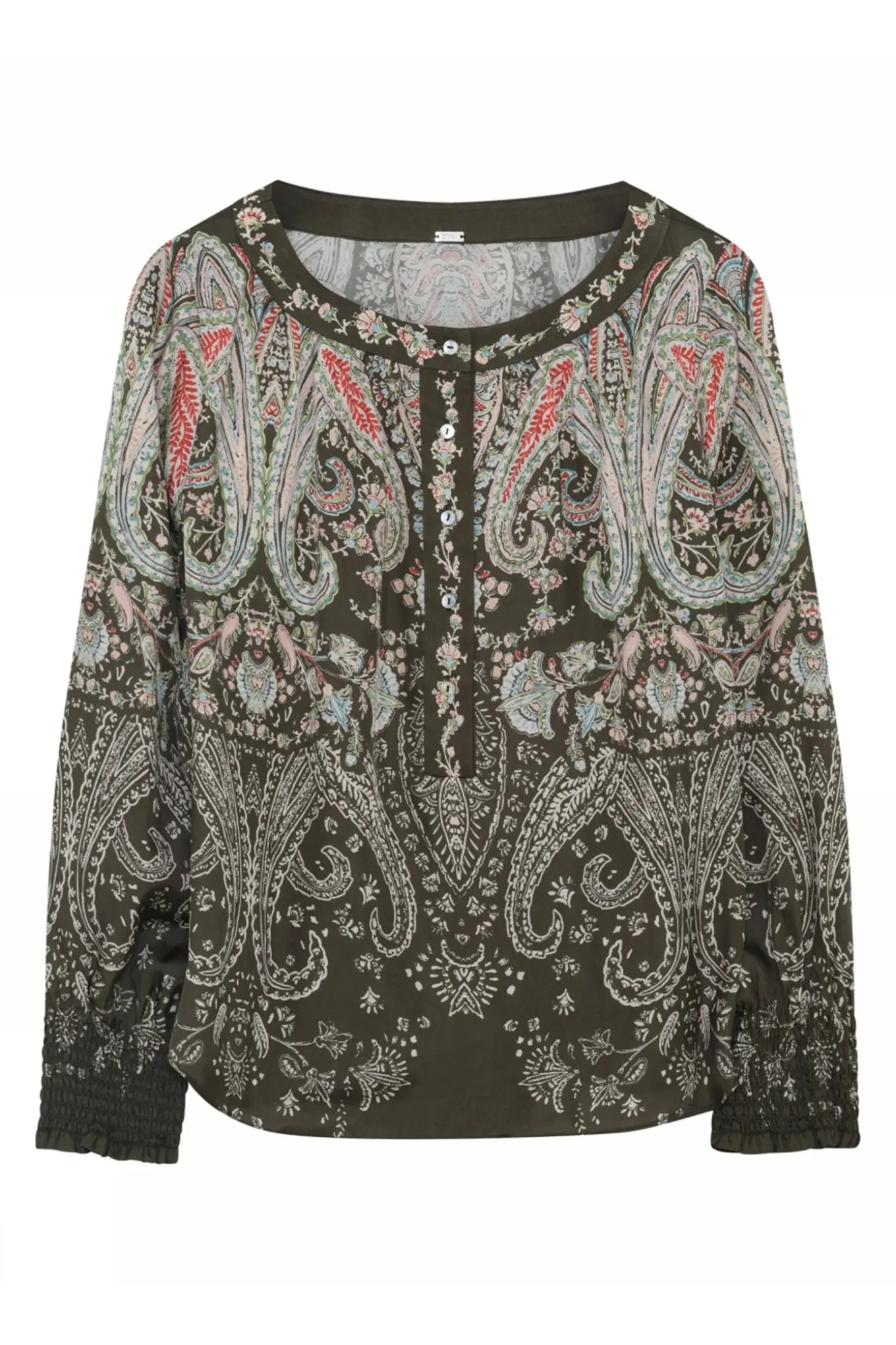 Mira, blouse 83211OlivePrint 60676/7355