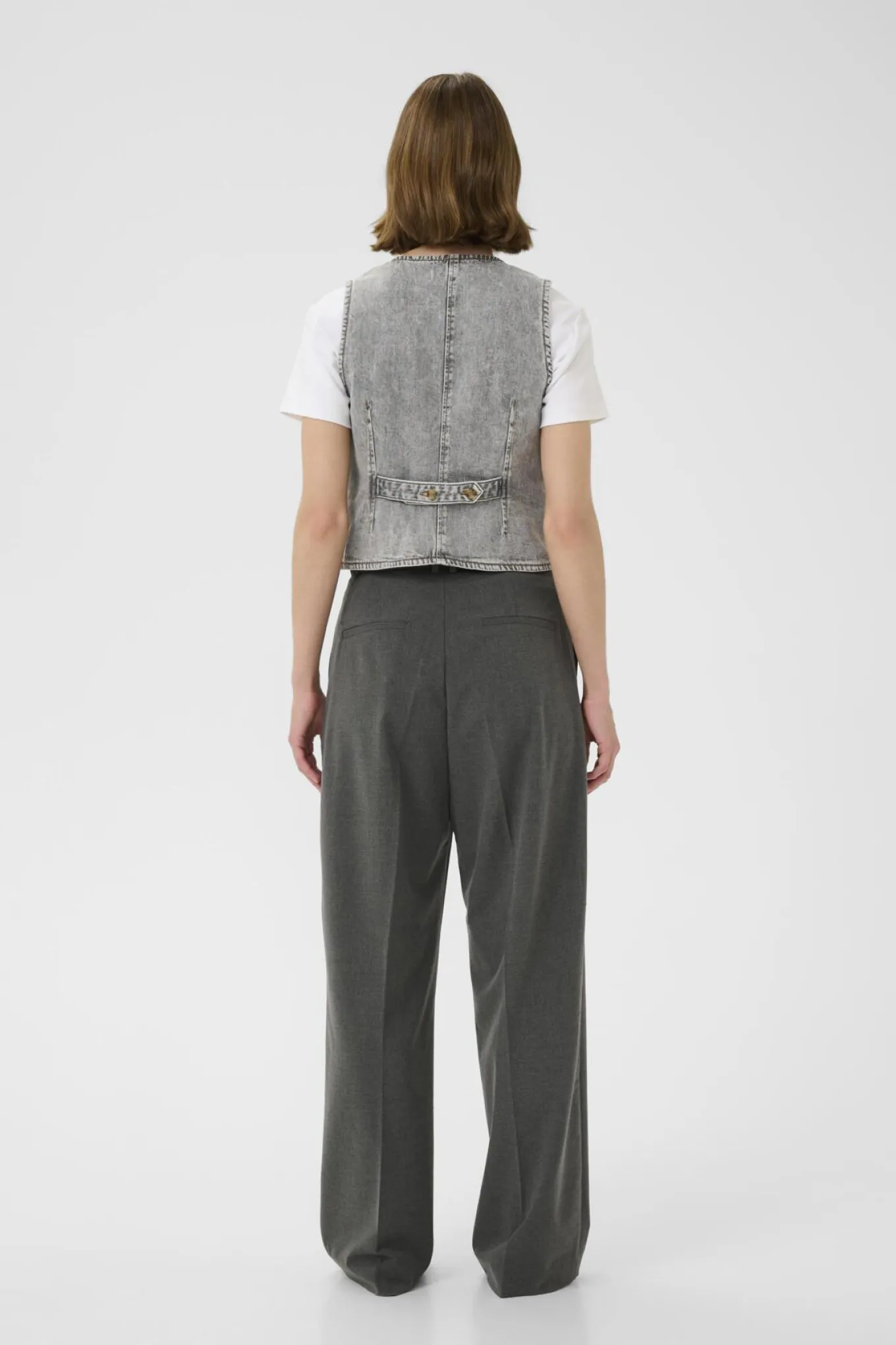 NanasIW Waistcoat Lgt.Grey Wash Denim 30111073