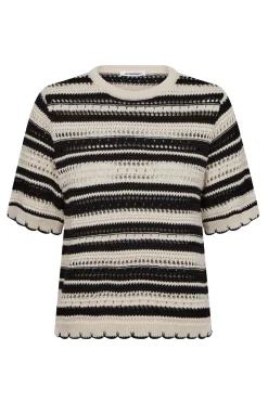 OdetteCC Stripe SS OKnit 1196OffWhiteB 42018