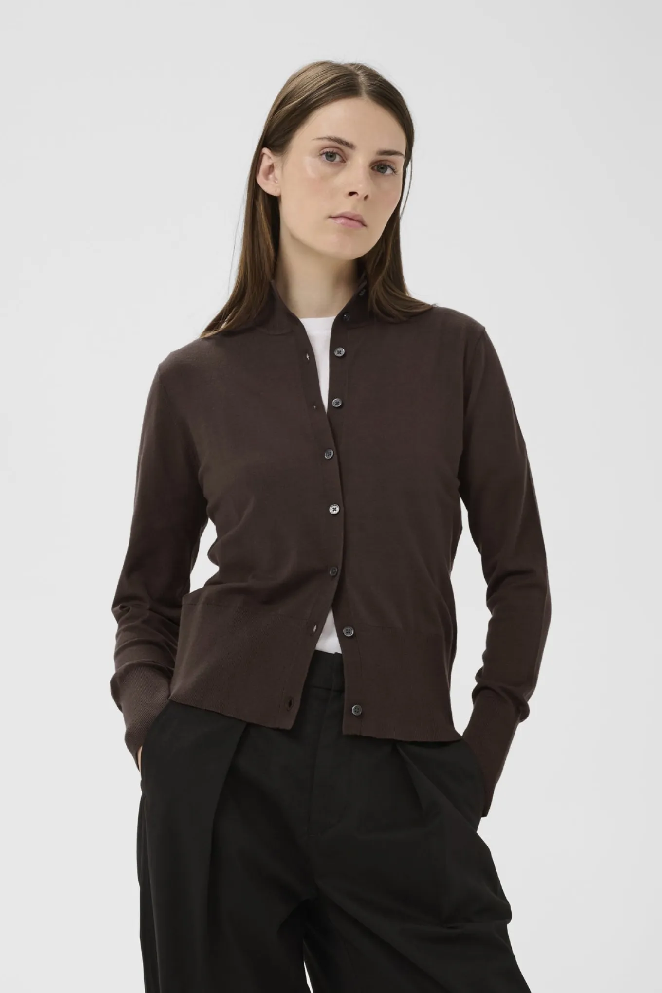 PaulaIW Cardigan Coffee Brown 191419 30111179