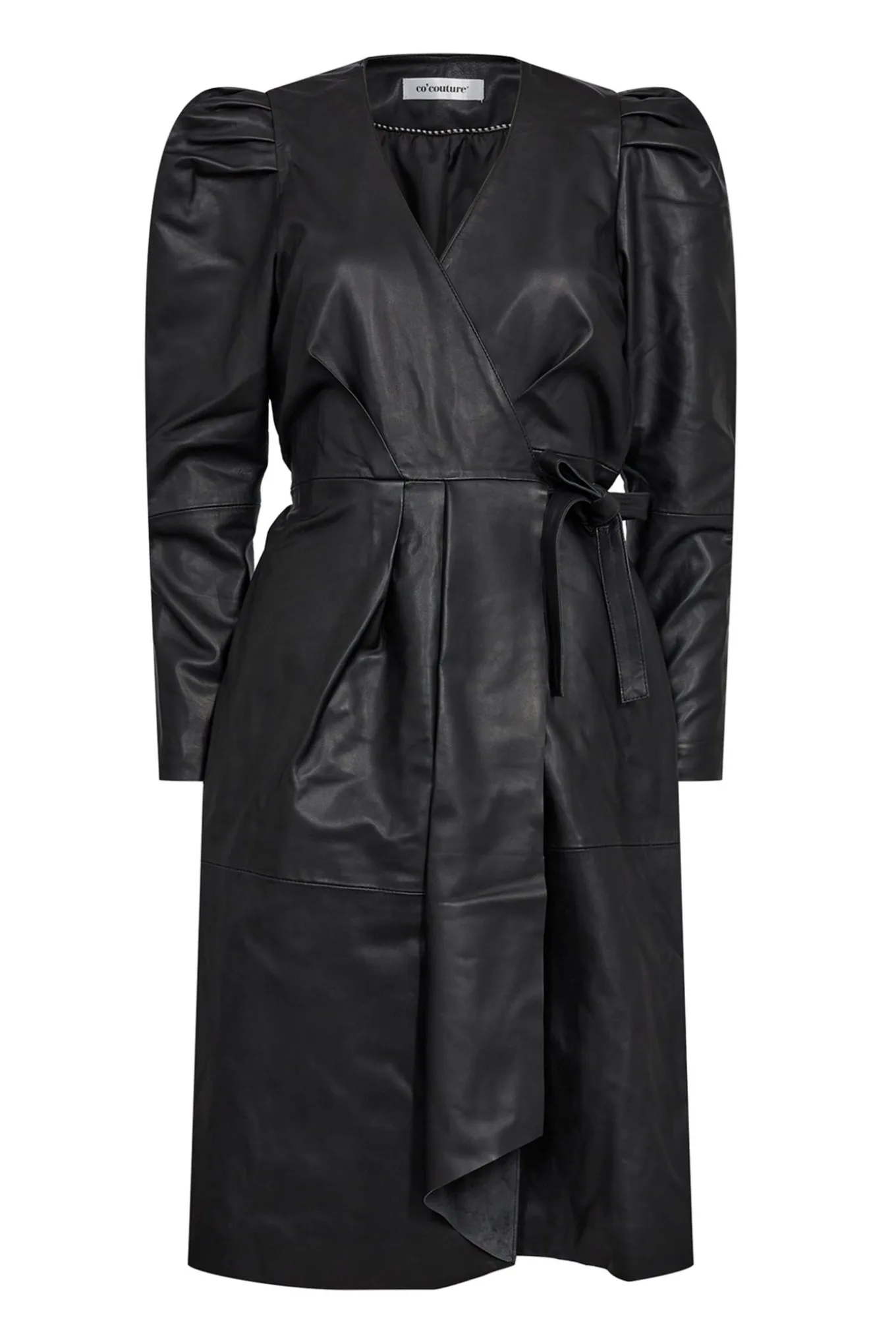 PhoebeCC Leather Wrap Dress Black 36243