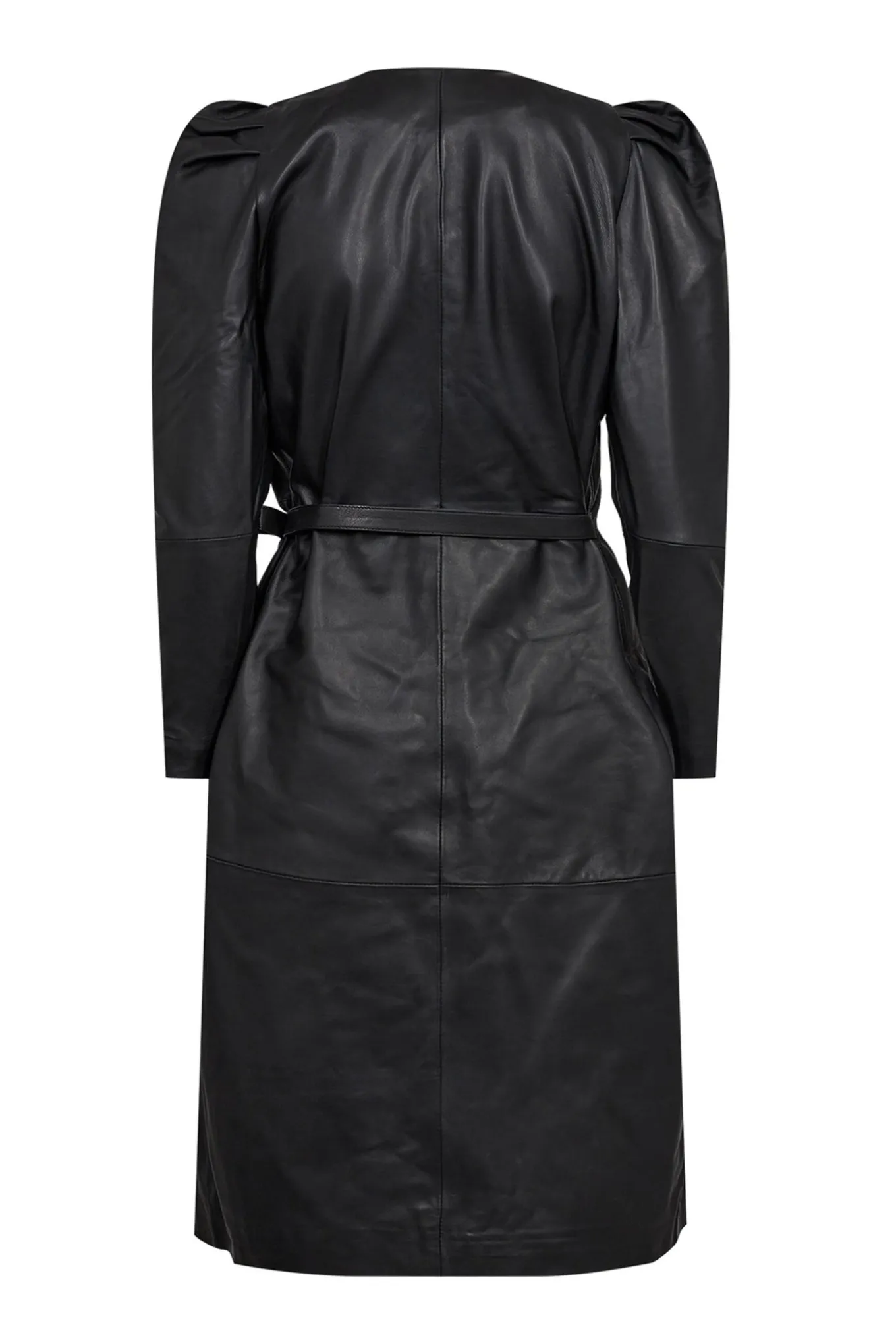 PhoebeCC Leather Wrap Dress Black 36243