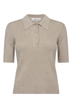 Piccolo SS Polo Rib Knit Seashell Melange HL10010