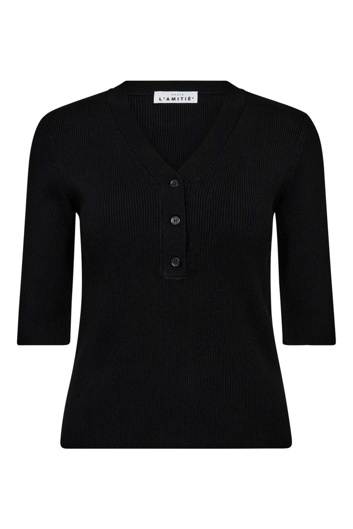 Piccolo SS VRib Knit Black