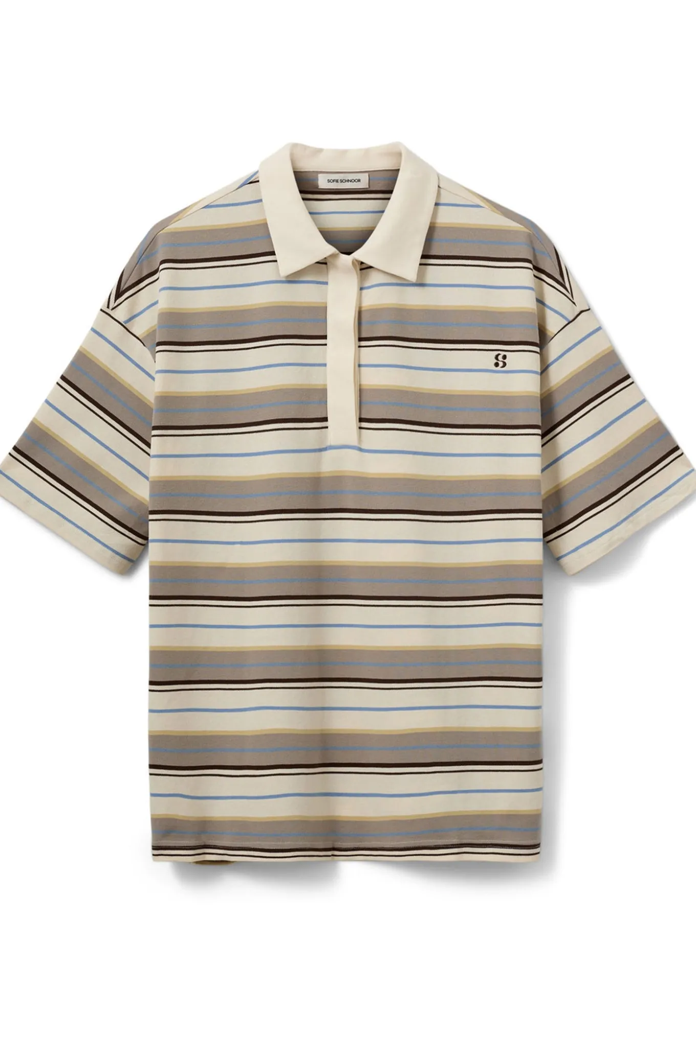 PILSW OVERSIZE STRIPED POLO SH 0140 Off White Striped S261515