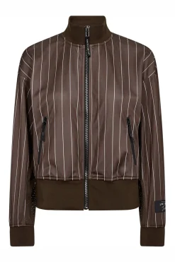 Pin Stripe Zip Sweat Mocca HL10542