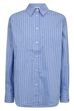 Pocket Stripe Shirt Blue HL10259