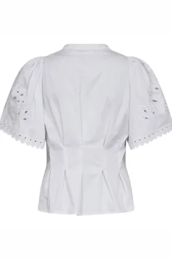 PoppyCC Emb SS VShirt 4000White 45075