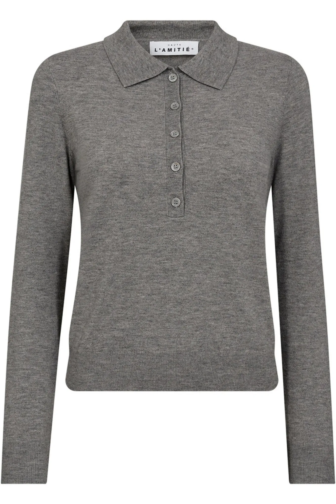 Premiere LS Polo Knit Mid Grey