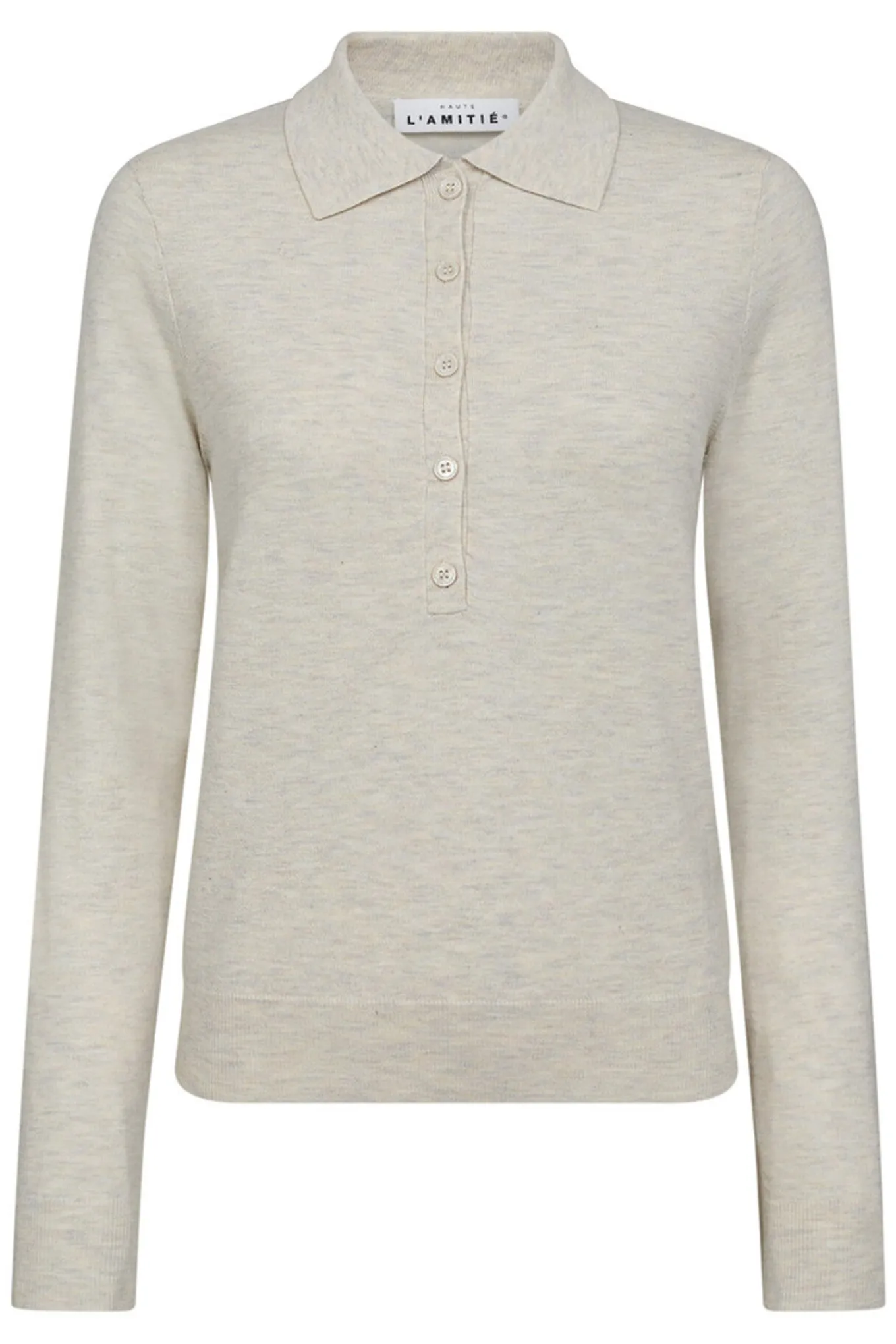 Premiere LS Polo Knit Pearl HL10004