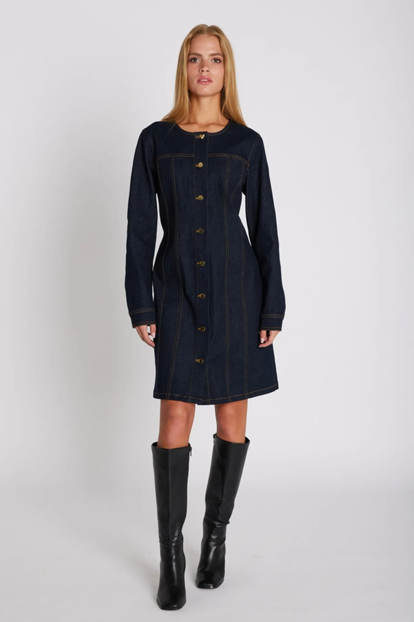 7659RDFKya dress 200 Blue denim RDF611
