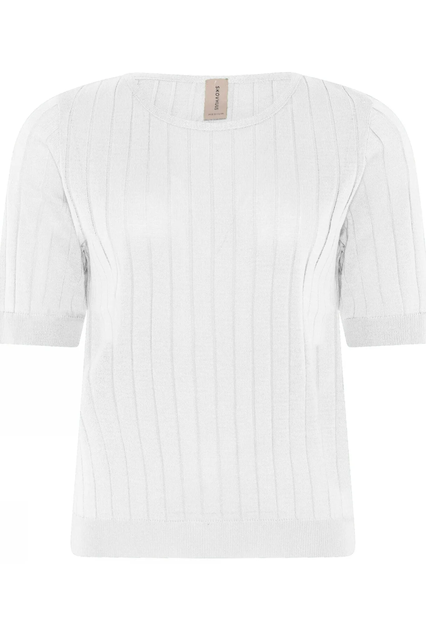 Ribknit Oneck tshirt White