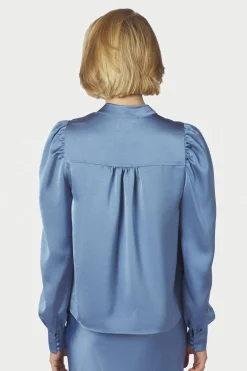 Rosslyn Heavy Sateen Blouse Smoke Blue 163769