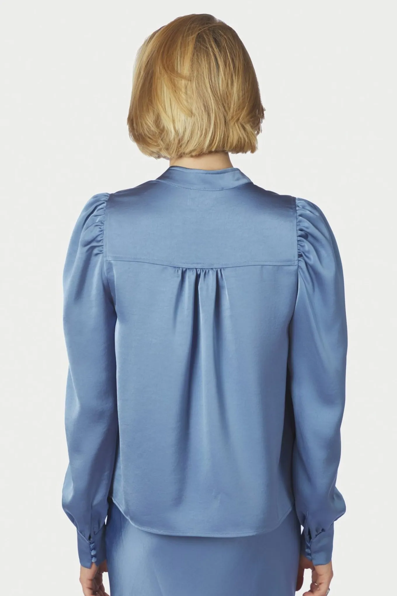 Rosslyn Heavy Sateen Blouse Smoke Blue 163769