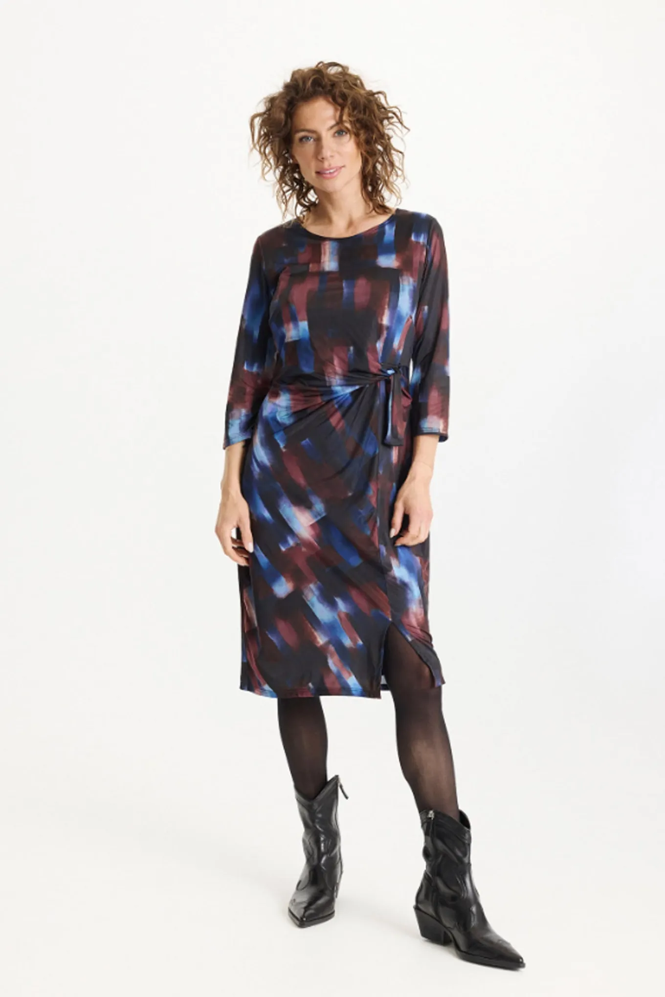Rosy dress 3/4 sleeves Multi Blue 16870