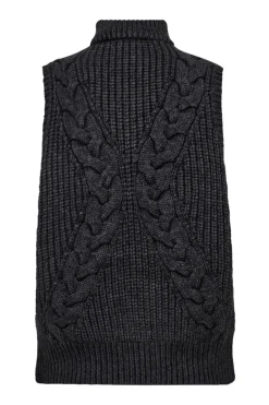 RowCC Cable Knit Top 140Dark Grey 32242