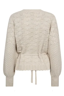 RowCC Pointelle Tie Cardigan 4021Ivory 32241