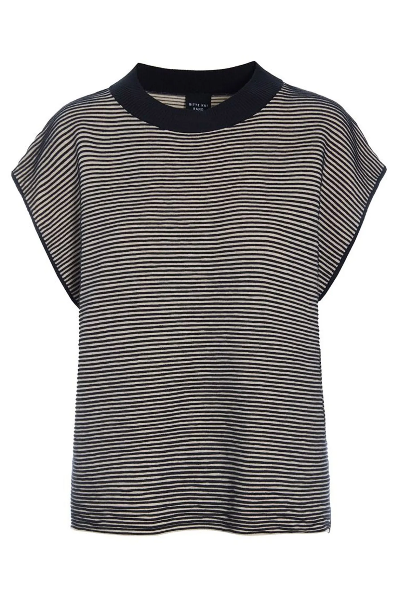 Saku bluse med bieser BLACK/IVORY 26110735743