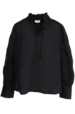 SARI Linen Blouse 9000 Jet Black 2510190204