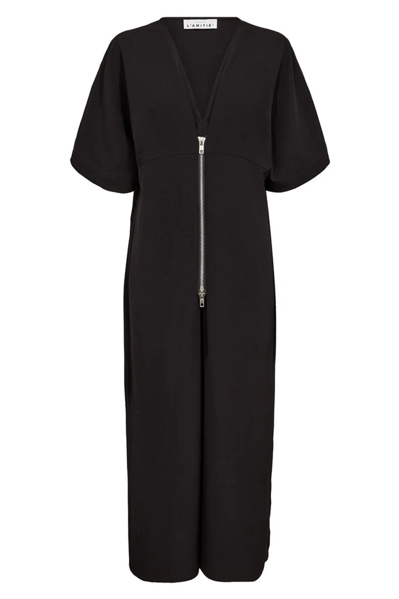 Satari Zip V Dress Black HL10512