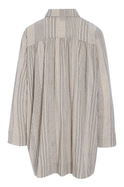 Shiko lang skjorte IVORY/BLACK STITCH 26124645616