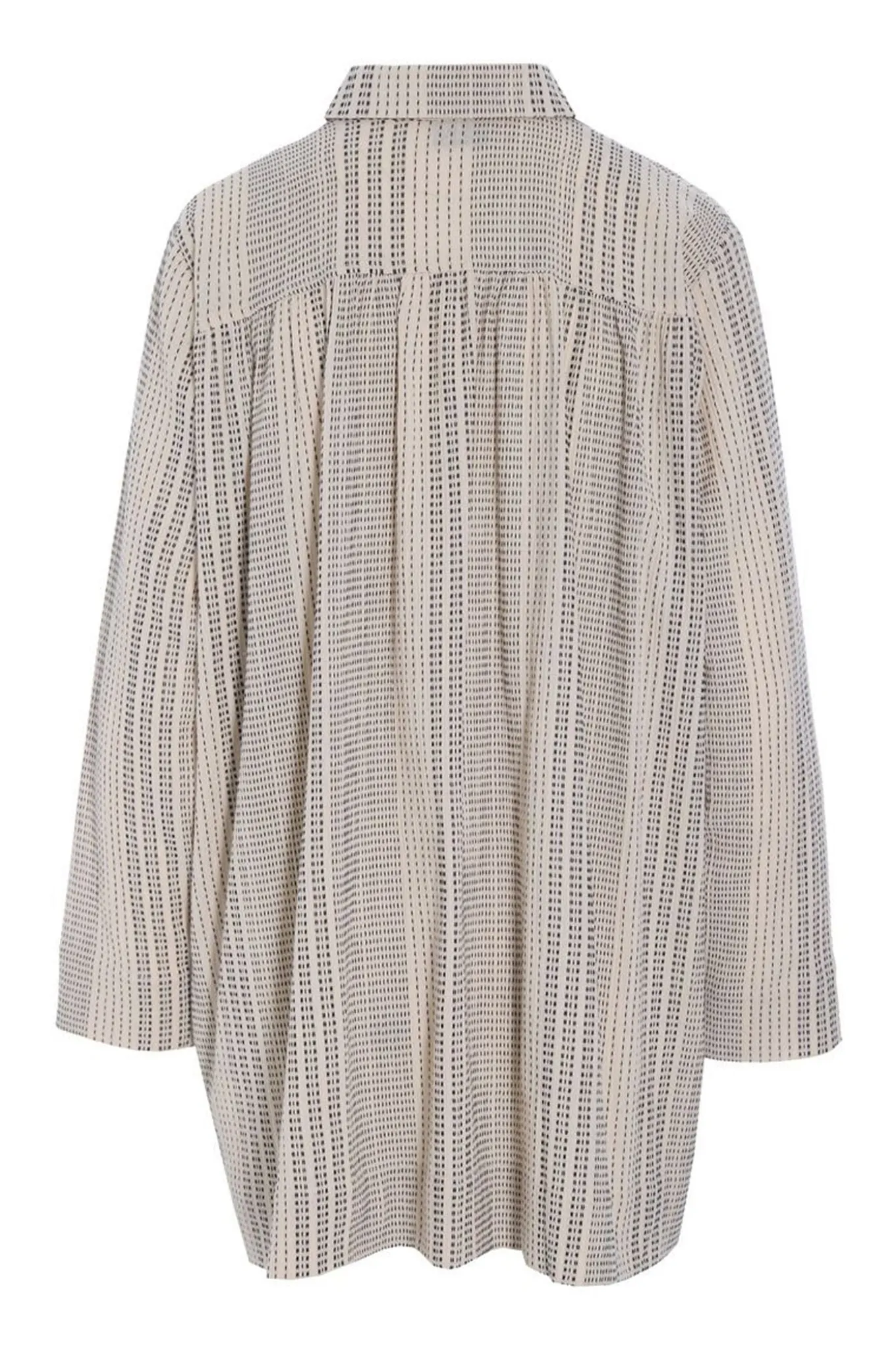 Shiko lang skjorte IVORY/BLACK STITCH 26124645616