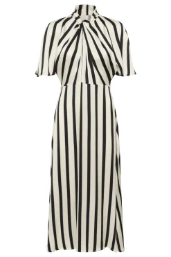 SLClero Miria Printed Dress Black and White Stripe 30408522