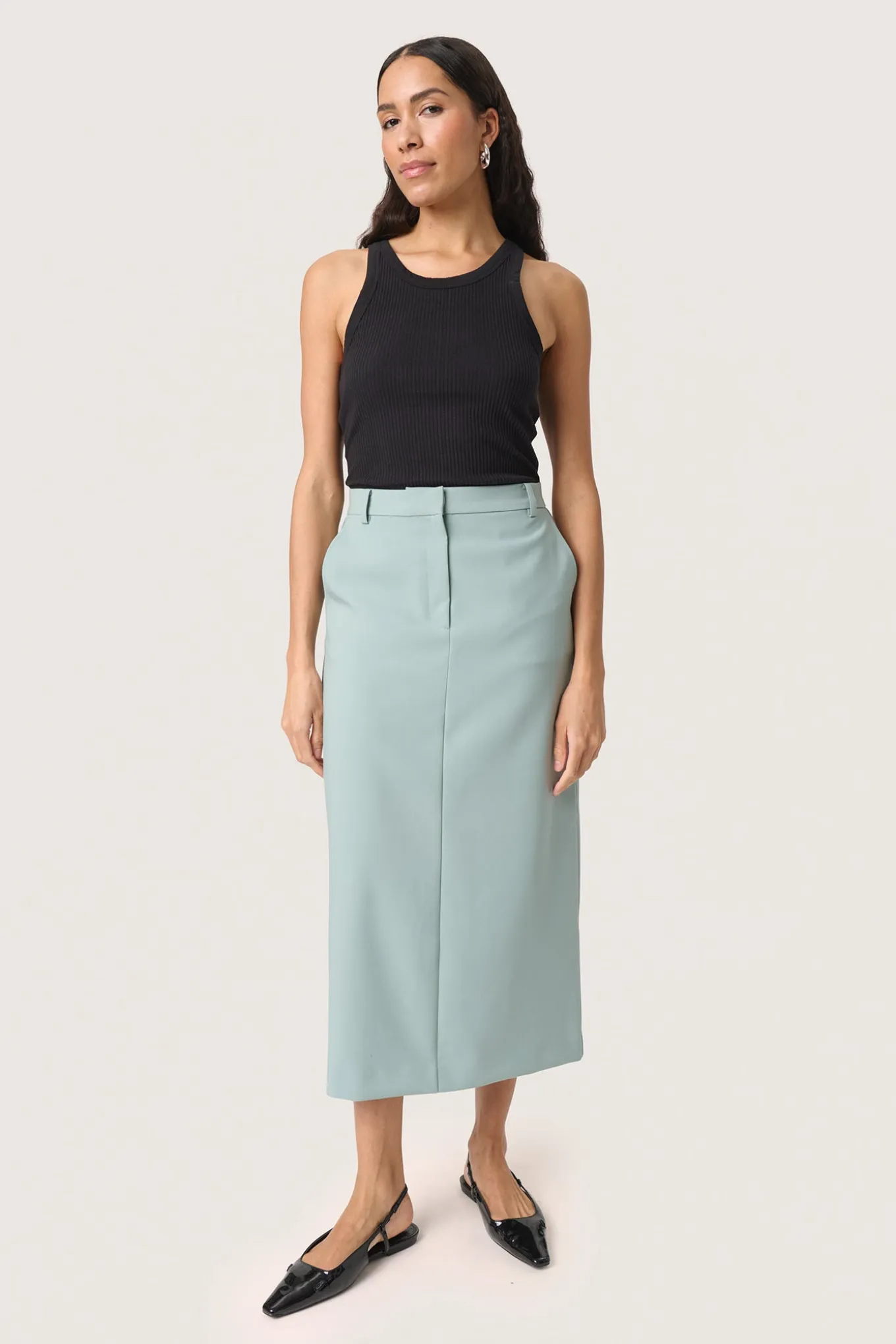 SLCorinne Long Pencil Skirt Silver Blue 30408085
