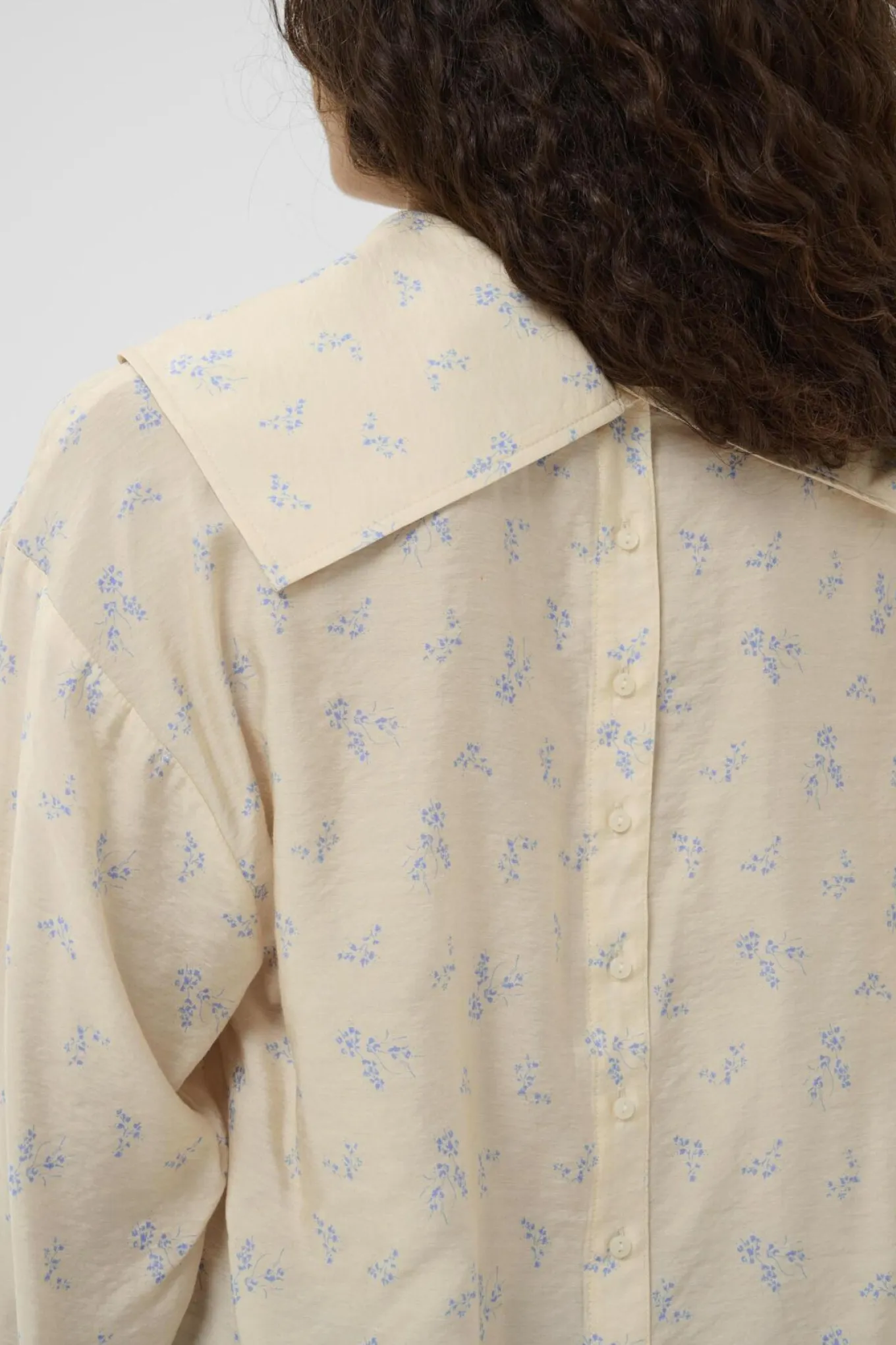 SLEneya Printed Funnel Blouse Parchment Ditsy Print 304532 30408896
