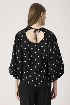 SLIdola Blouse SS Black and White Dots 304365 30408753