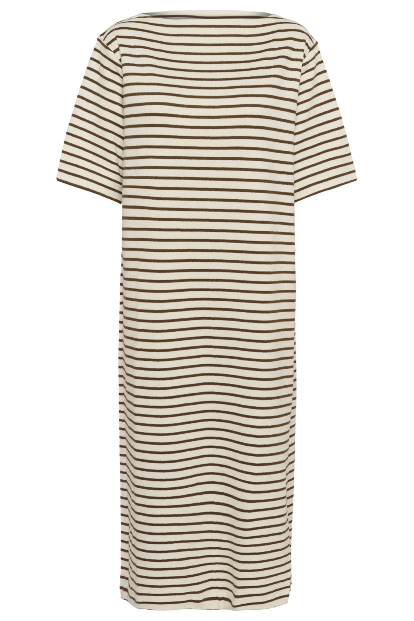 SLIngina Boatneck Dress White and Cappucino Stripe 3 30408994