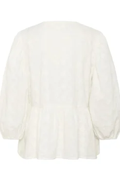 SLIsja Blouse SS Broken White 30408626