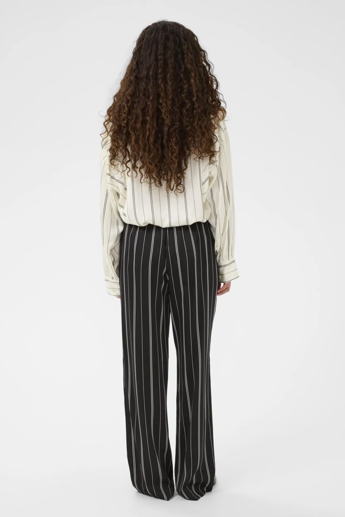 SLMarcela Printed Pants Black W White Stripes 304533 30408923