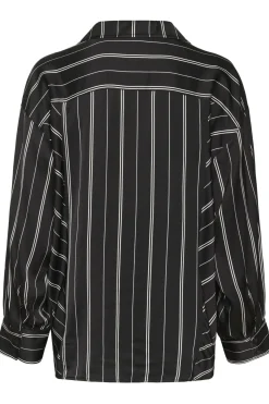 SLMarcela Printed Shirt Black W White Stripes 304533 30408904