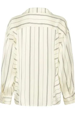 SLMarcela Printed Shirt White W Black Stripes 304534 30408904