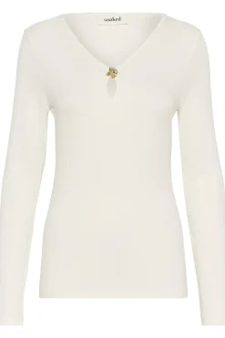 SLNaida VNeck Tee Broken White 111001 30408885