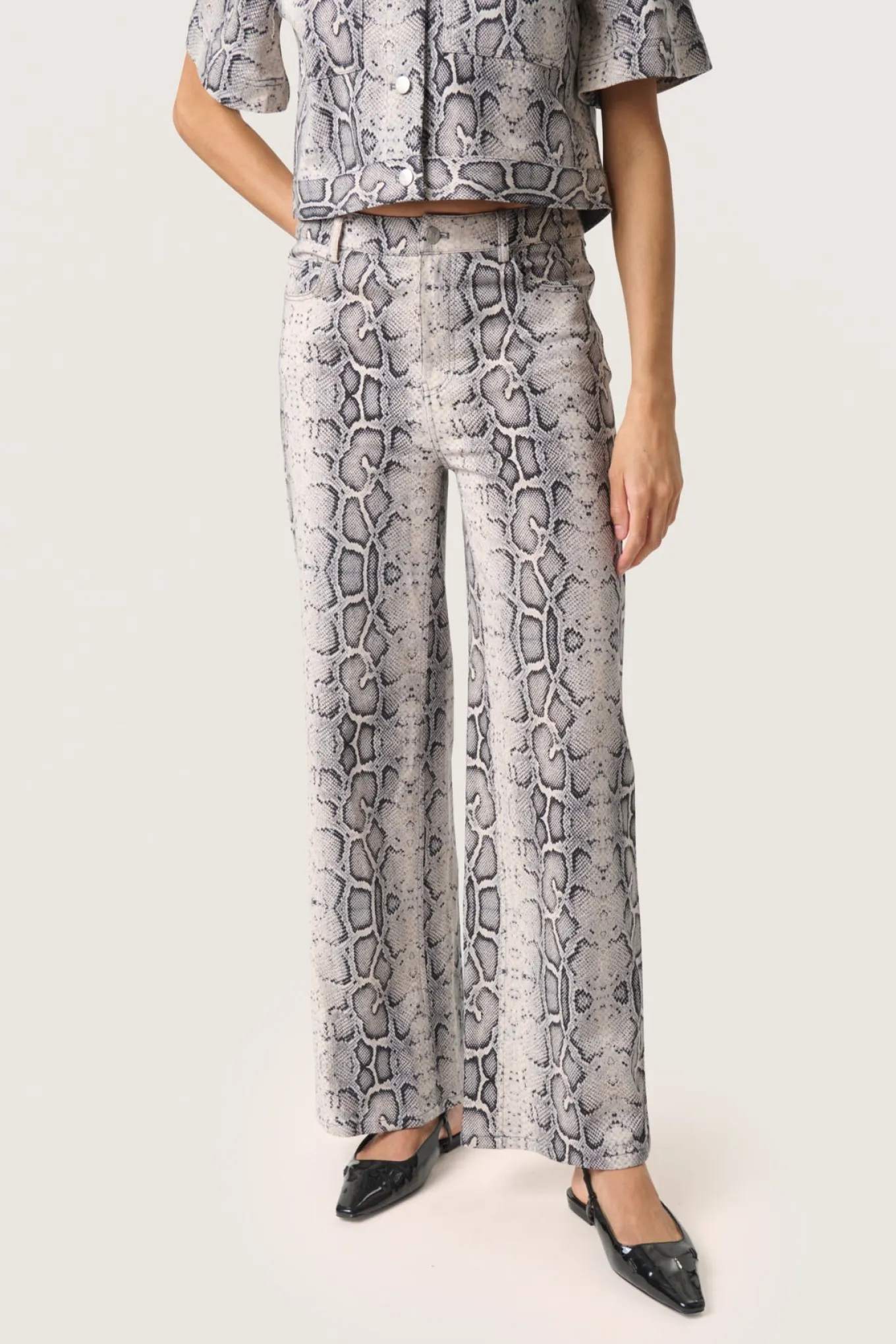 SLSandja Vanesa Pants Grey Snake Print 30408332