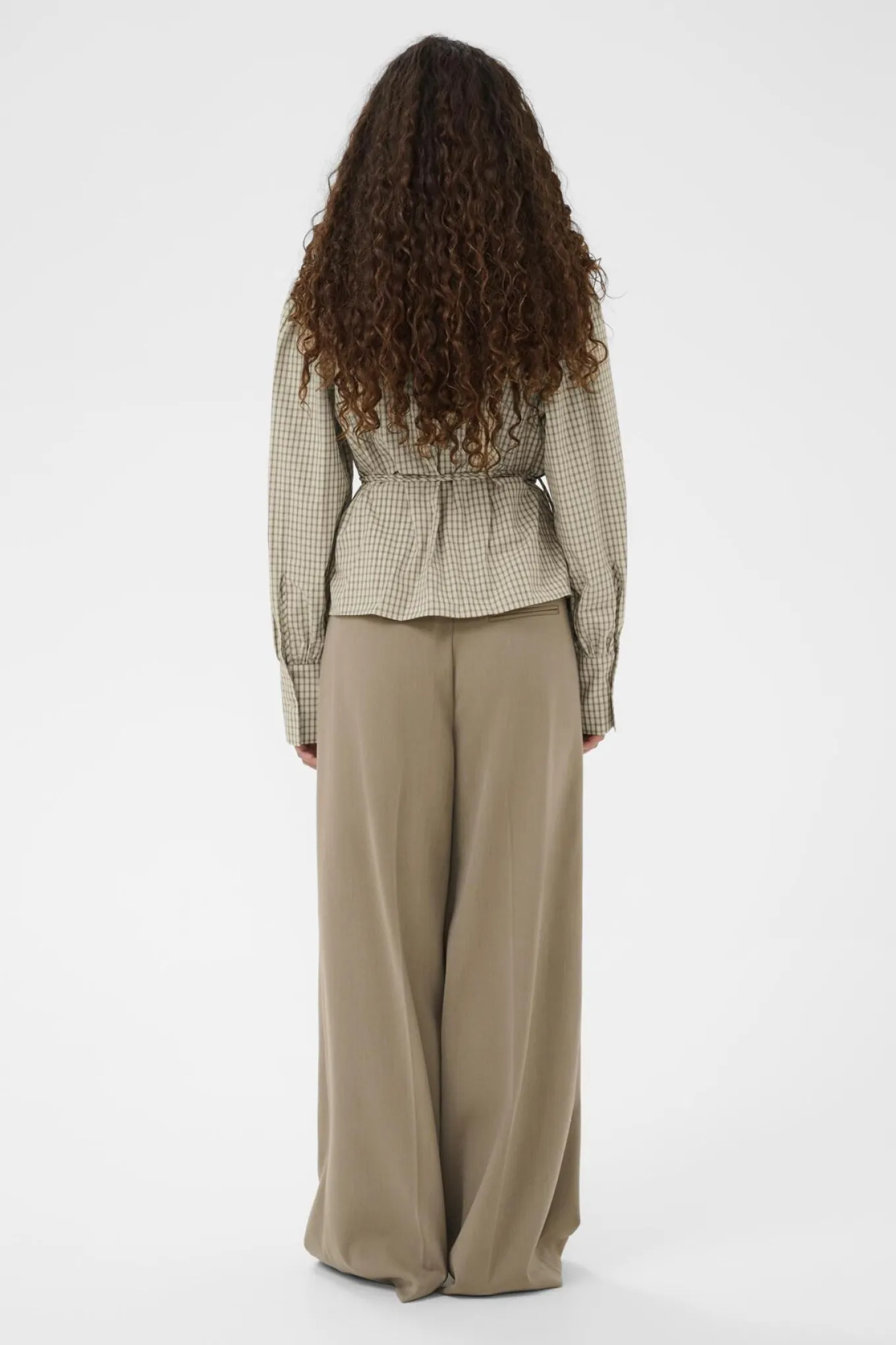 SLSivah Oriana Blouse Parchment Checks 304511 30408902