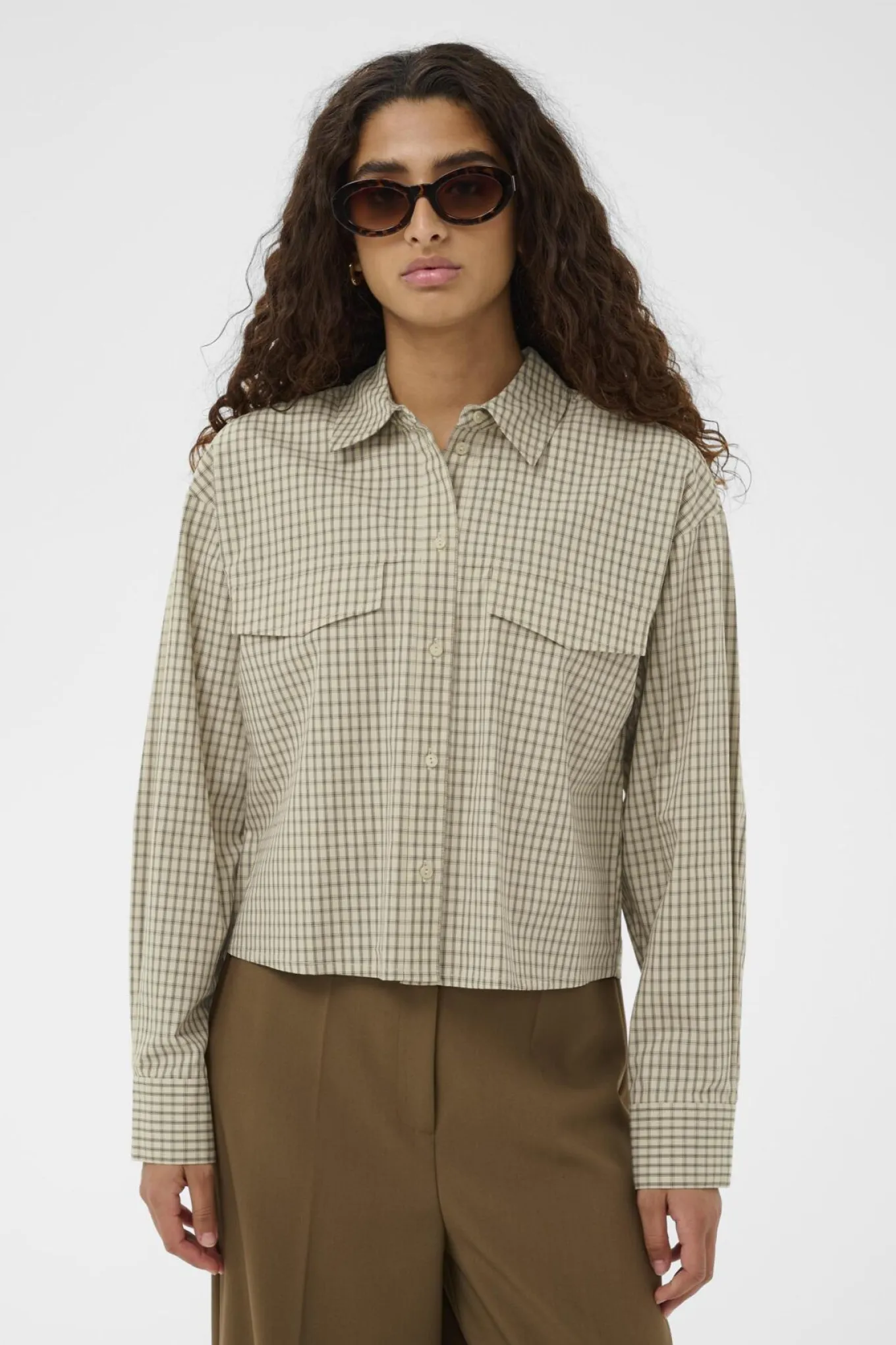SLSivah Shirt LS Parchment Checks 304511 30408908