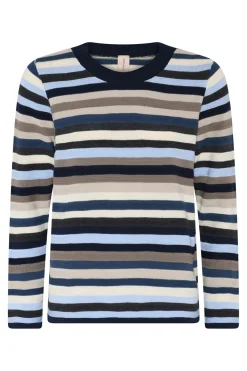 4025 Structured striped pullov MARINE