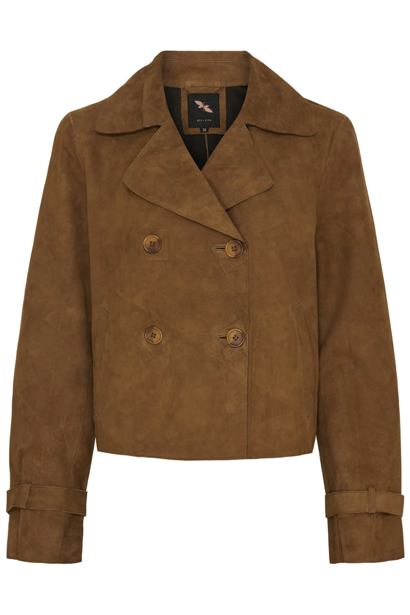 Suede Short Trenchcoat Caramel 100298
