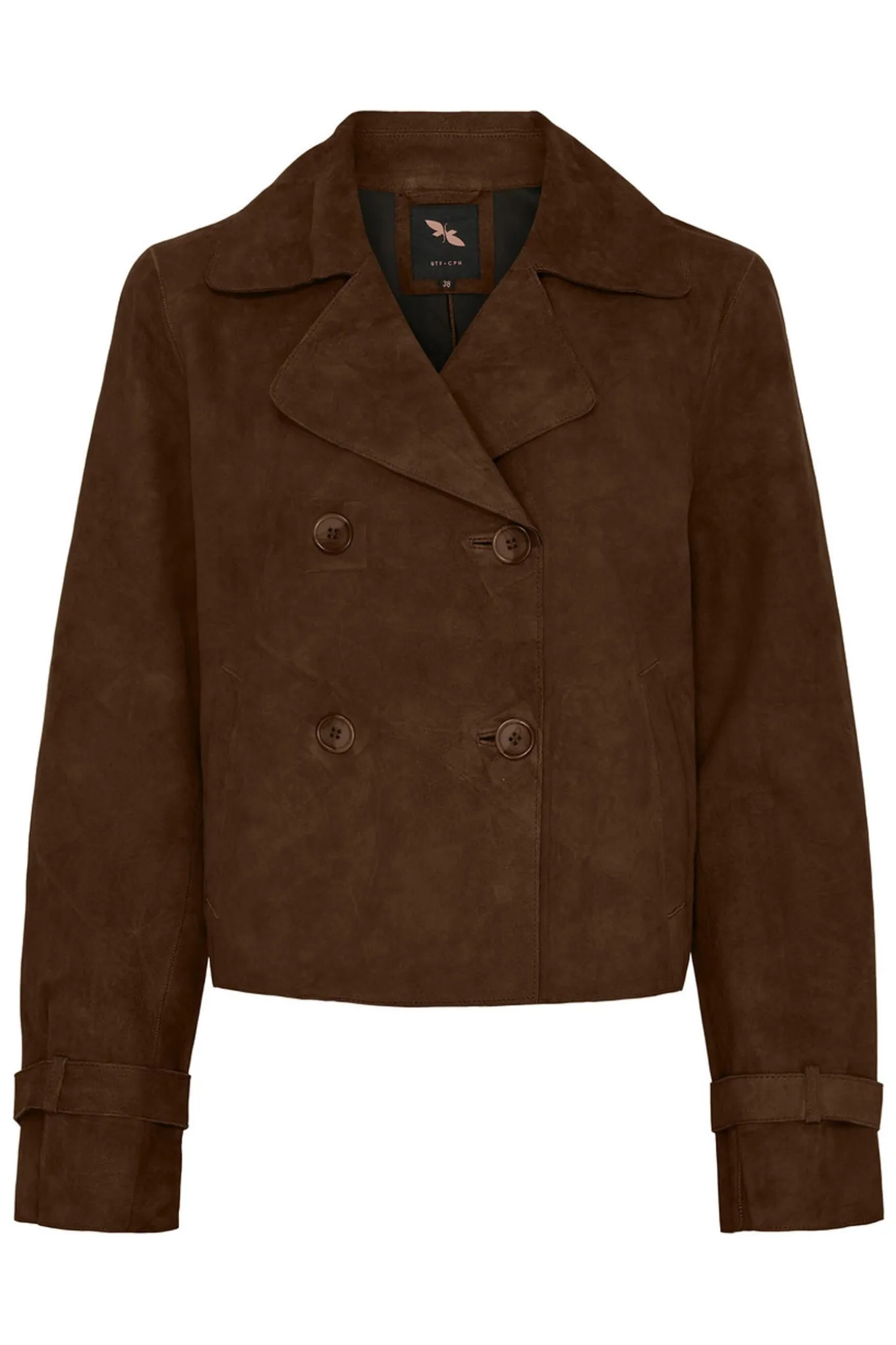 Suede Short Trenchcoat Chocolate Brown 100298